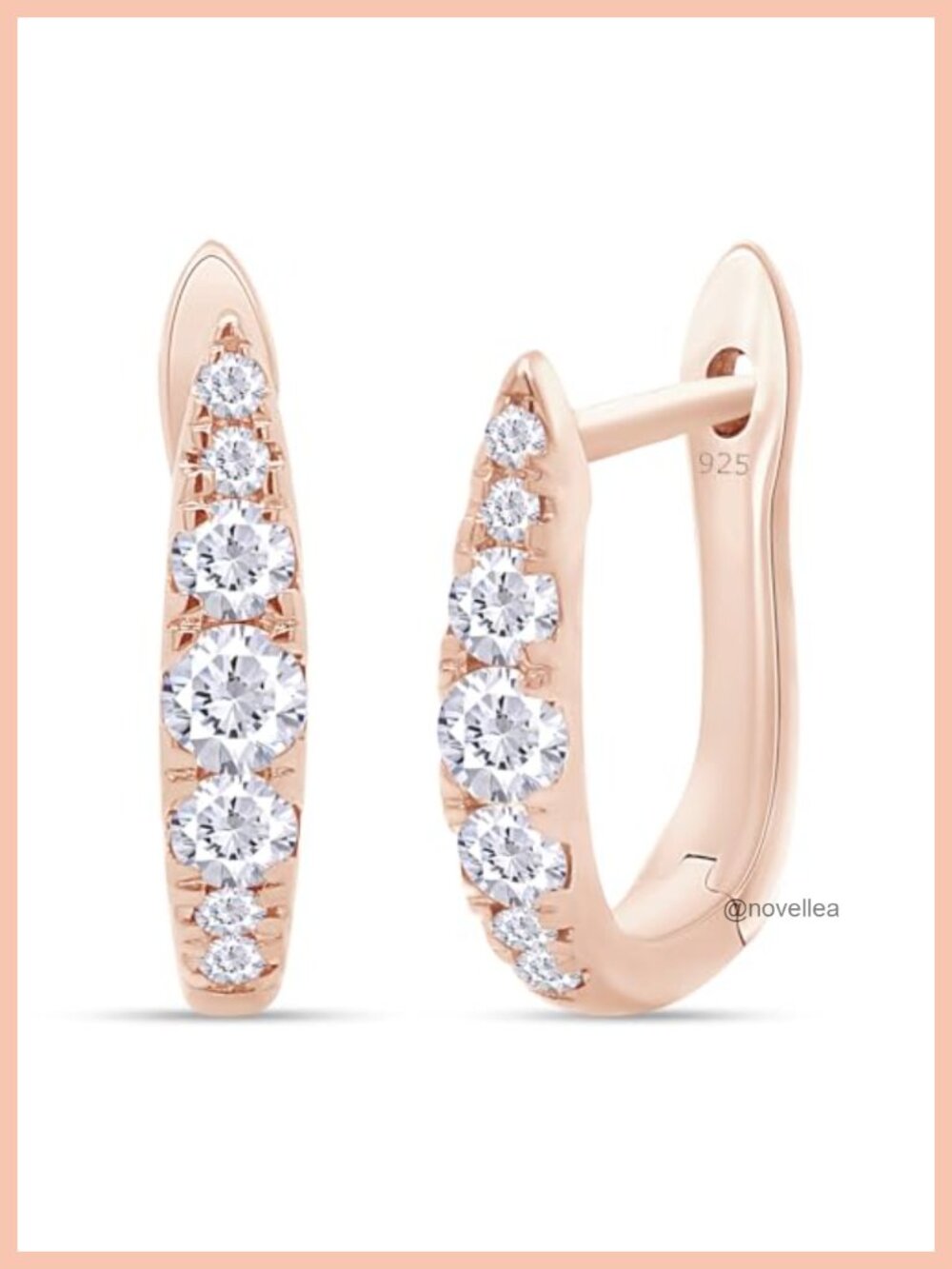 0.45ct Lab Created Moissanite Huggie Hoop Earrings 925 Sterling Silver Prong